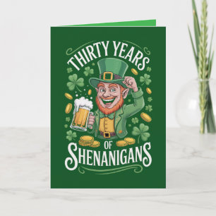 St. Patrick's Day 30th Birthday Card