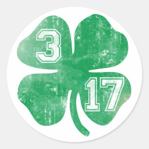 St. Patricks Day 3/17 Irish Shamrock Classic Round Sticker