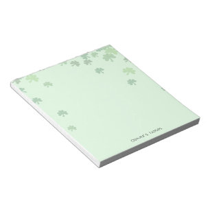 St patrick's day 3 leaf clover Green pastel Notepad