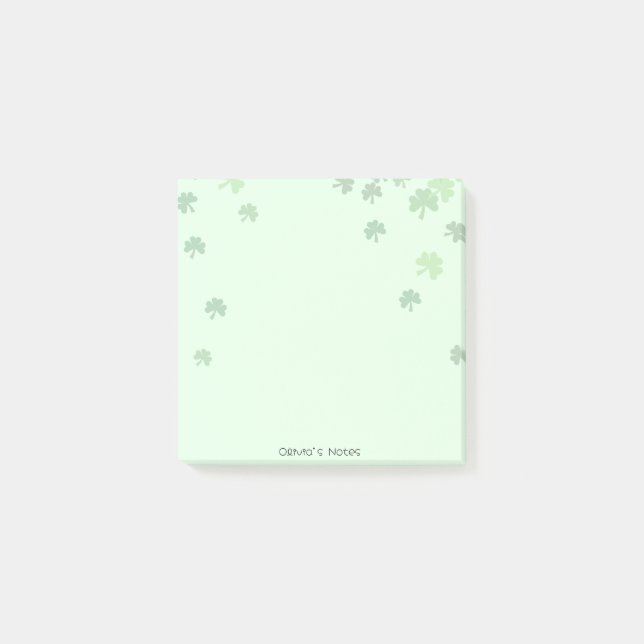 St patrick's day 3 leaf clover Green pastel Post-it Notes (Front)