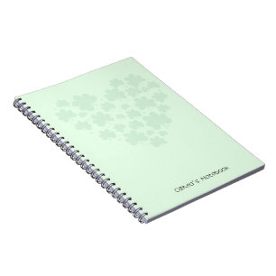 St patrick's day 3 leaf clover Heart Green pastel Notebook