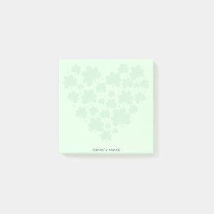St patrick's day 3 leaf clover Heart Green pastel Post-it Notes