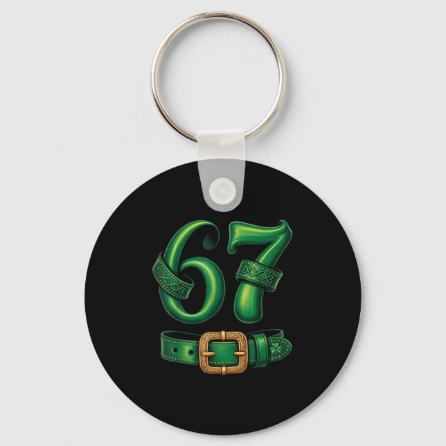 St patrick's day 67 leprechaun funny 67  key ring (Front)