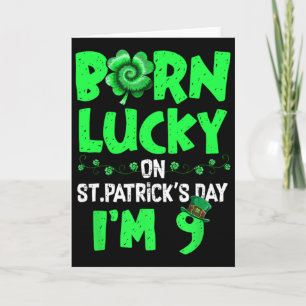 St Patricks Day 9th Birthday Boy Girl 9 Years Old  Card