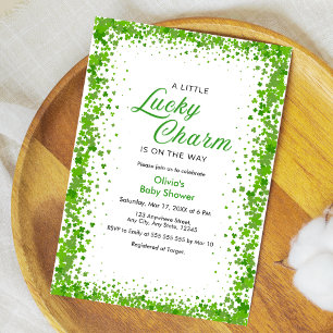 St Patrick's Day A Little Lucky Charm Baby Shower  Invitation