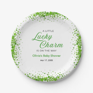 St Patrick's Day A Little Lucky Charm Baby Shower Paper Plate