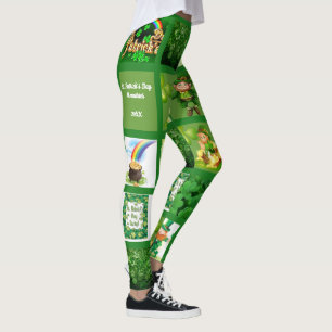 St. Patrick's Day Add 9 Photos Green Layout Fun Leggings