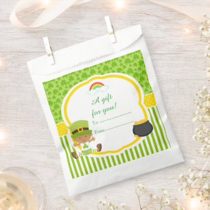 St Patrick's Day African American Boy Baby Shower Favour Bags