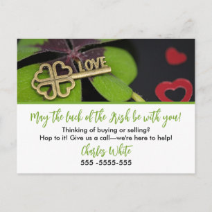 St. Patrick's Day Agent  referrals Announcement  Postcard