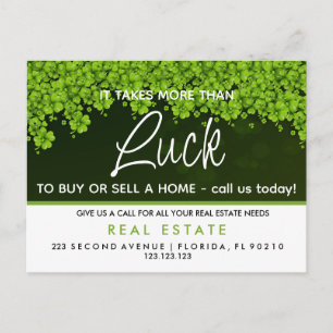 St. Patrick's Day Agent  referrals Announcement  Postcard