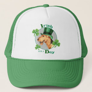 St. Patrick's Day Airedale Trucker Hat