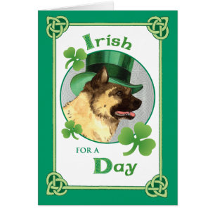 St. Patrick's Day Akita Greeting Card