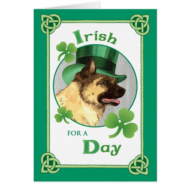 St. Patrick's Day Akita Greeting Card (Front)