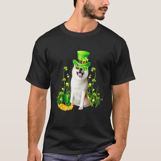 St Patricks Day Akita Irish Dog R T-Shirt (Front)