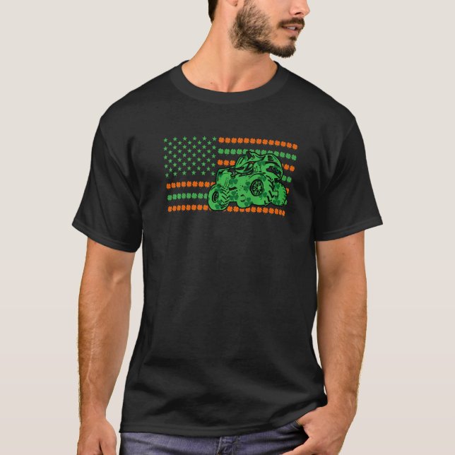 St Patrick's Day American Flag Monster Truck For B T-Shirt (Front)