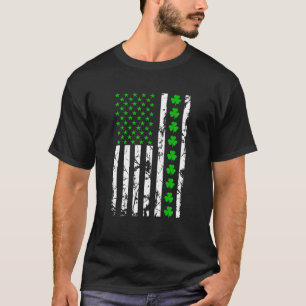 St Patricks Day American Flag Vintage Irish Lucky T-Shirt