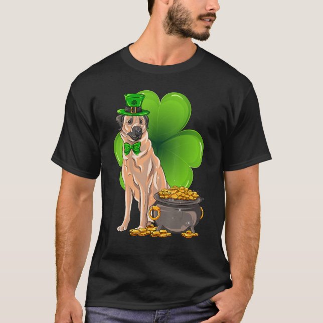 St Patrick's Day Anatolian Shepherd Shamrock Pet D T-Shirt (Front)