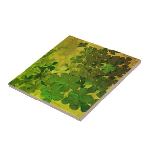 St. Patrick's Day and Good Luck ,Four-leaf clover Tile