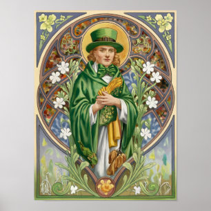 St. Patrick's Day Art Nouveau Painting Poster