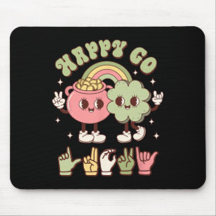 St Patricks Day Asl Happy Go Lucky Sign Language D Mouse Mat