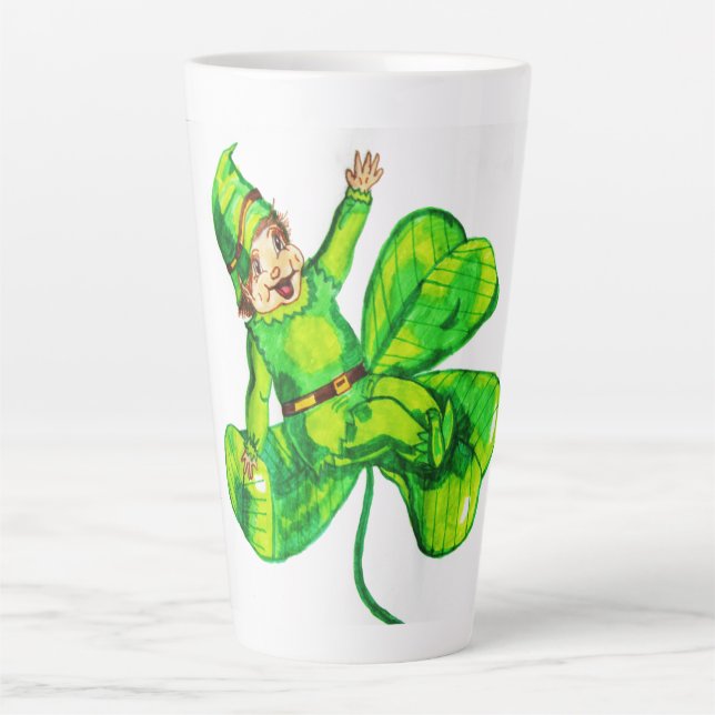 ST. PATRICK'S DAY BABY LEPRECHAUN LATTE MUG (Front)
