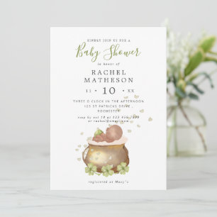 st patricks day baby shower invitation
