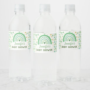 St Patrick's Day Baby Shower Rainbow Neutral Water Bottle Label