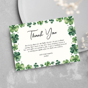 St. Patricks Day Baby Shower Thank You Card