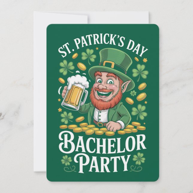 St. Patrick's Day Bachelor Party Card (Front)