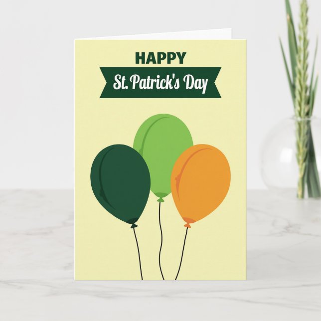 St Patricks Day Balloons Card (Front)