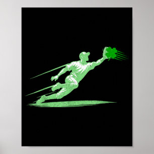 St patricks day baseball glove shamrock irich men poster
