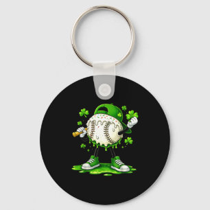 St Patricks Day Baseball Ice Cream Boys Baseball P Key Ring