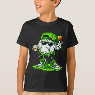 St patricks day baseball ice cream drip for youth T-Shirt