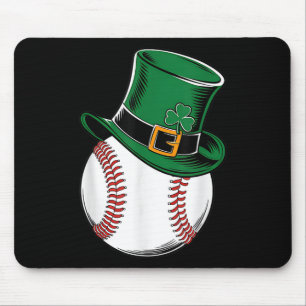 St Patricks Day Baseball Shamrock Mouse Mat