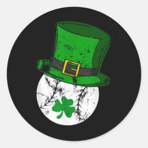 St Patricks Day Baseball Shamrock Saint Paddys Boy Classic Round Sticker