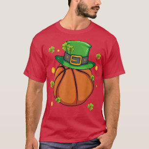St Patrick's Day Basketball Lovers Clover Leprecha T-Shirt