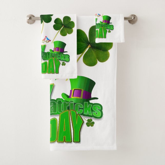 St. Patrick's Day Bathroom Towel Sets (Insitu)