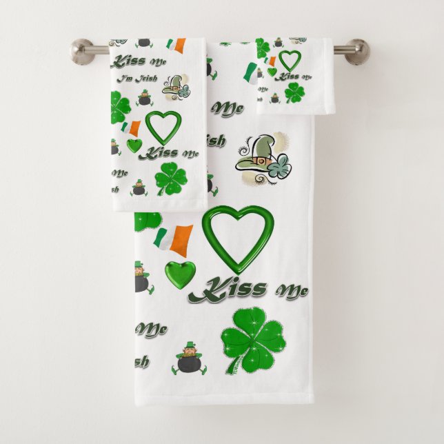 St. Patrick's Day Bathroom Towel Sets (Insitu)