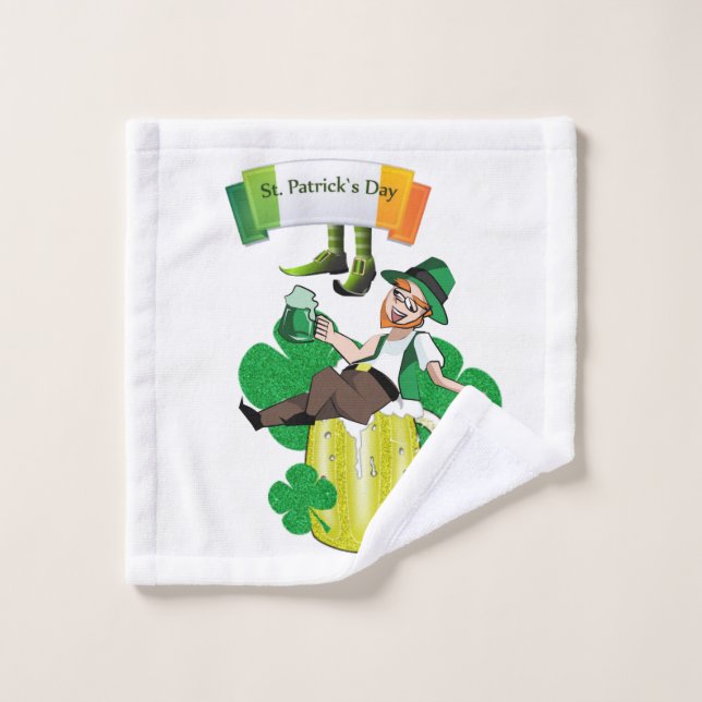 St. Patrick's Day Bathroom Towel Sets Beer (Wash Cloth)
