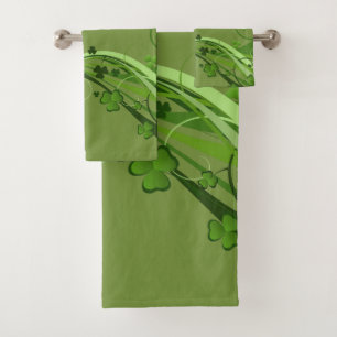St. Patrick's Day Bathroom Towel Sets Floral