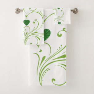 St. Patrick's Day Bathroom Towel Sets Floral