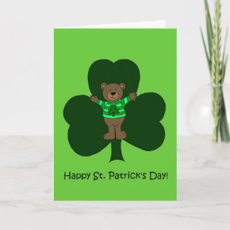 St. Patrick's day bear in green Card