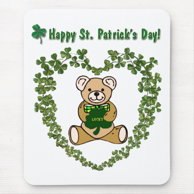 St. Patrick's Day Bear Mousepad (Front)