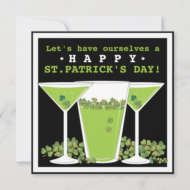 St. Patricks Day Beer and Martini Party Invitation (Front)