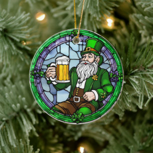 St Patricks Day Beer Ceramic Tree Decoration