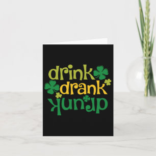 St Patricks Day Beer Drink Drank Drunk Shamrock Card