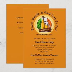 St Patricks Day Beer & Flag Edit Message Party Invitation