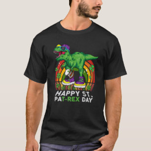 St Patricks Day Beer Happy St Pat Rex Dinosaur Men T-Shirt