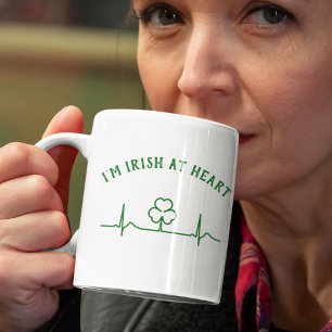 St Patricks Day Beer Mug Shamrock & Custom Text