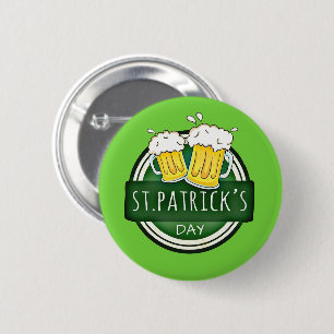 St. Patrick's Day, Beer Mugs, Irish Green 6 Cm Round Badge